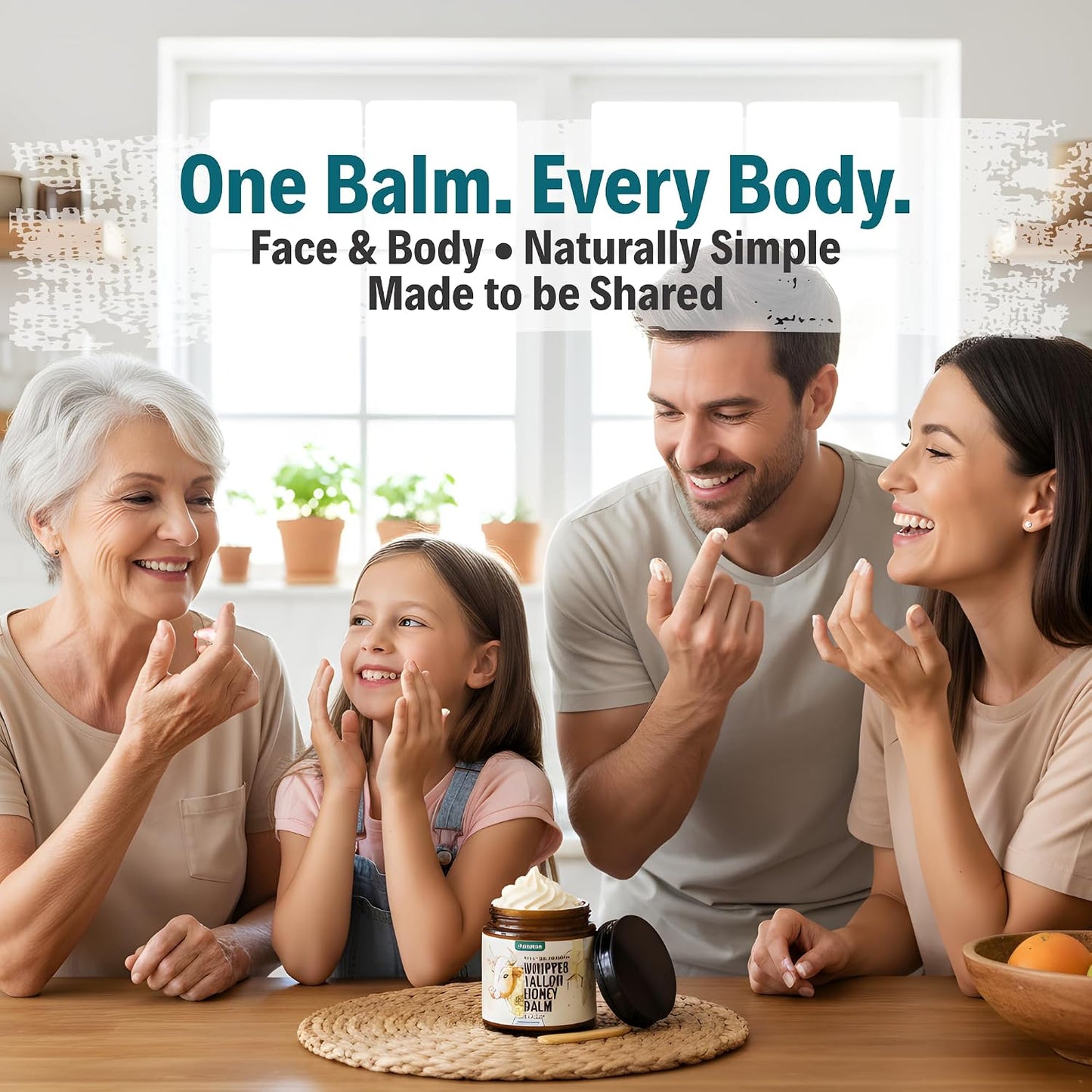 Whipped Tallow and Honey Balm Grass-Fed Beef Tallow for Skin, Face & Body Moisturizer for Dry & Sensitive Skin, Lightweight, Fast-Absorbing, Non-Greasy 4 Oz
